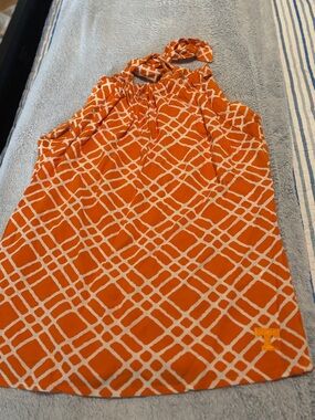 University of Tennessee  Orange and White Print Halter Top